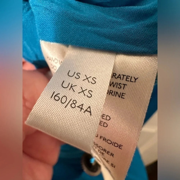 MAEVE XS Anthropologie Blue Flouncy Tunic Dress $128 Pleated Ruffle Hem - Picture 9 of 14